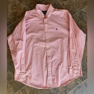 Ralph Lauren Blake 100% Two-Ply Cotton Gingham Button Up Shirt- Men’s Size Large